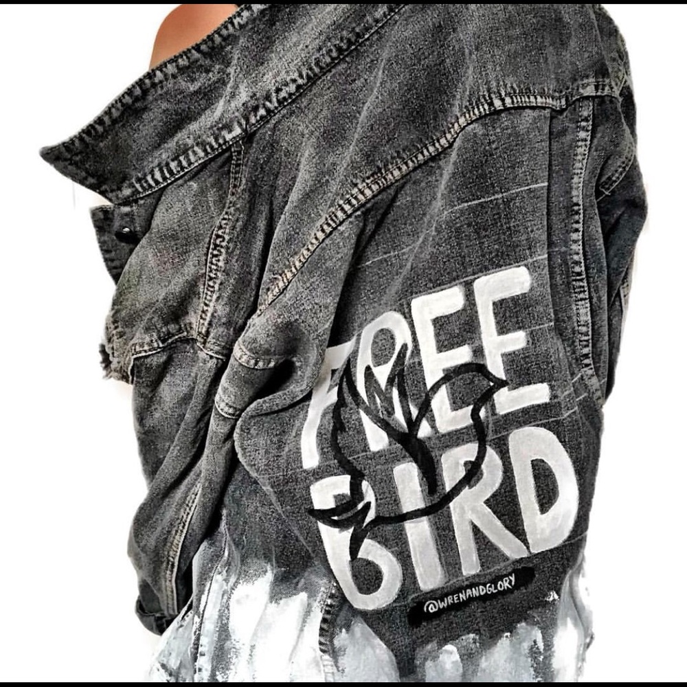 Wren + Glory Dark Denim Jean Jacket. Worn Once.